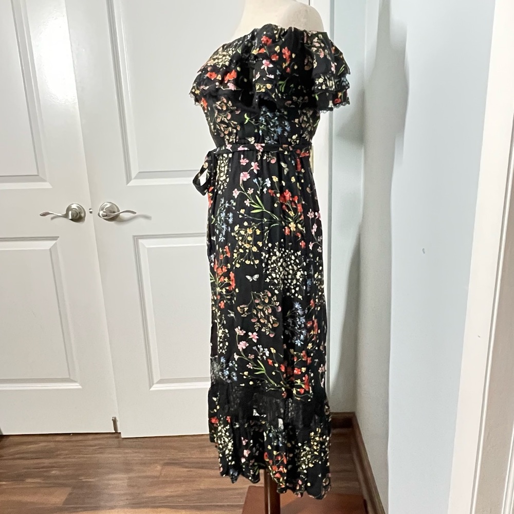 Alice + Olivia Cherri Black Maxi Dress Off Shoulder size 0 - Picture 7 of 12